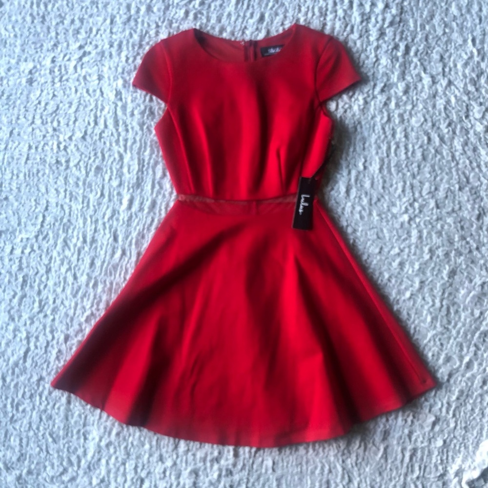 NWT lulu’s mesh waist skater dress